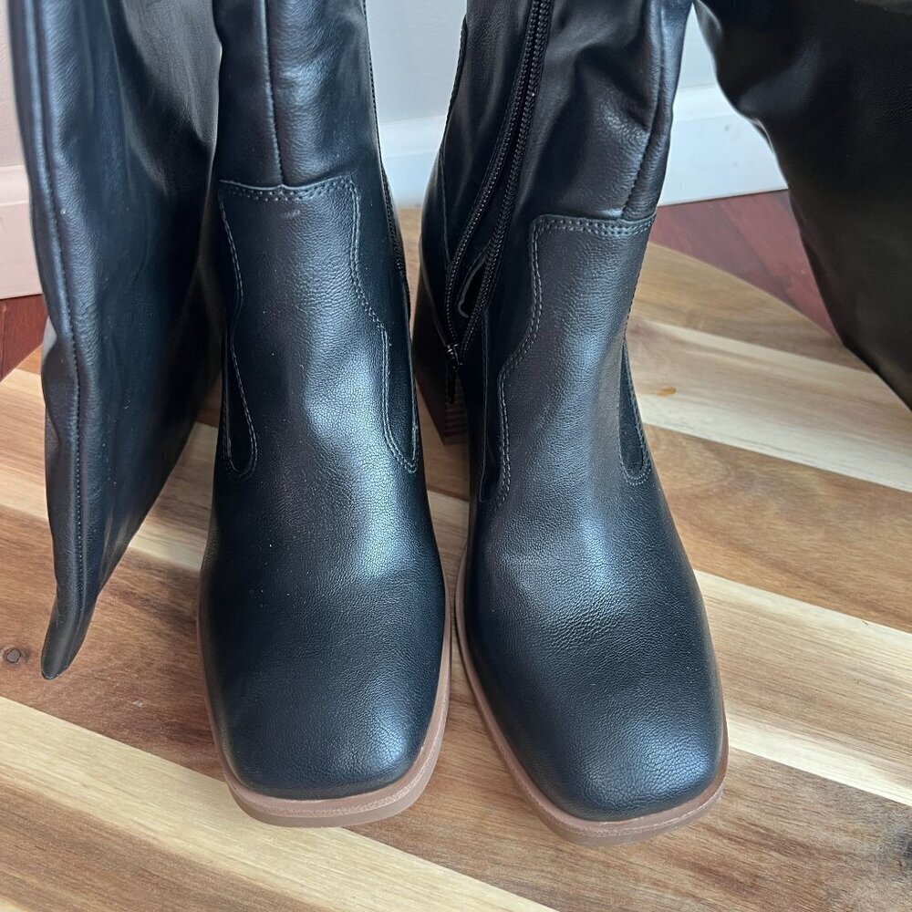 Sun + Stone Vivvii Womens Over-The-Knee Dress Boots Sz 9.5M Black - Picture 6 of 10